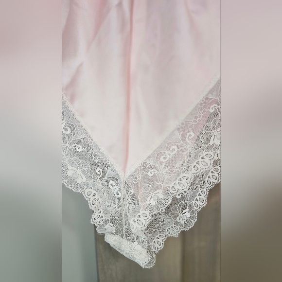 Vintage MS.LESLEE Lace Satin Teddy Romper n Light Pink/ivory. Size M - Picture 4 of 9